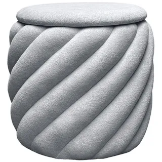 Lookway Pouf Noel gepolstert mit Stauraum grau , Grau , Textil , 42x41x42 cm , Wohnzimmer, Sessel, Hocker & Hockerbänke, Poufs