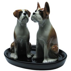 B2SEE LTD Boxer Dog Salt and Pepper Shaker Figurine Ceramic Gift Breakfast Table Set