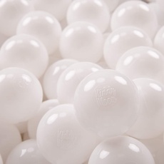 KiddyMoon 700 ∅ 7Cm Kinder Bälle Spielbälle Für Bällebad Baby Einfarbige Plastikbälle Made In EU, Weiß