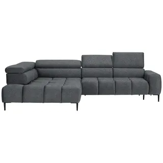 Welnova Ecksofa , Dunkelgrau , Textil , Uni , Ottomane links, L-Form , 300x216 cm , Made in Eu , Typenauswahl, Stoffauswahl, seitenverkehrt erhältlich, Hocker erhältlich, Rücken echt , Wohnzimmer, Sofas & Couches, Wohnlandschaften, Ecksofas