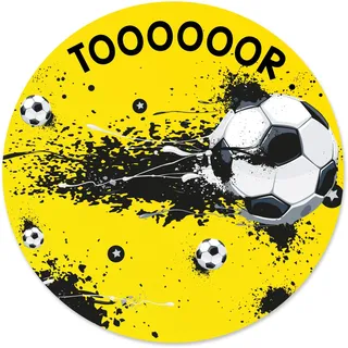 Mauspad im Fußball-Design I Ø 22 cm rund I Mousepad in Standard-Größe, rutschfest I für, Jungs cool I dv654