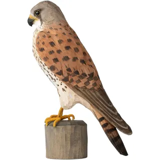 WILDLIFEGARDEN WG4470 DecoBird Turmfalke - Handgeschnitzter Dekorative Vogel aus Holz - Große Europäische Vögel