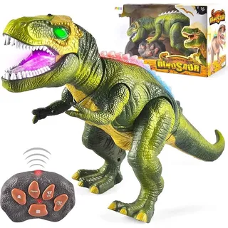 JOYIN Kinder LED Ferngesteuertes Dinosaurier Spielzeug, Elektronik T-Rex Dino Spielzeug mit Gehen, Brüllen, leuchtenden Augen und Kopfschütteln für Kleinkinder Jungen Mädchen
