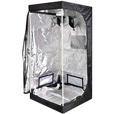 iPower Hydroponic wasserfeste Zelt-Werkzeugtasche Growzelt Grow Tent und Bodenablage Licht und Zimmerpflanze Wachsen, schwarz und silber, Wachstumszelt - 80 x 80 x 160 cm