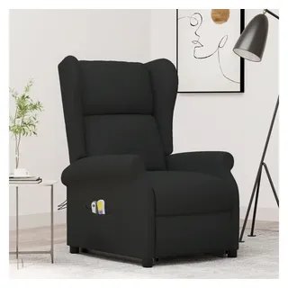 vidaXL Massagesessel mit Aufstehhilfe Schwarz Stoff