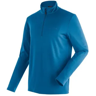 Maier Sports Felix, Half-Zip-Midlayer für Herren, Universell einsetzbarer Midlayer zum Skifahren und Wandern, dryprotec Technologie, Atmungsaktiv, NFC-Chip für einfaches Recycling, Blau, 54