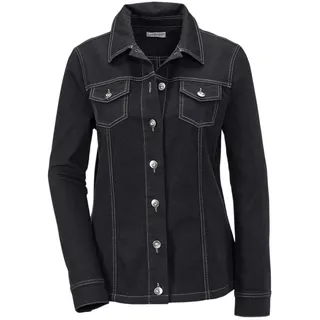 Kurzjacke GOLDNER "Kurzgröße Zeitlose Jeansjacke mit tollen Details", Damen, Gr. 23, schwarz, Obermaterial: 98% Baumwolle CO. 2% Elasthan EL., eng Manschette, Jacken Kurzjacke, Ohne