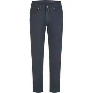 Stoffhose PIERRE CARDIN "Lyon", Herren, Gr. W38/L34, Länge 34, blau (salute), Obermaterial: 97% Baumwolle CO. 3% Elasthan EL., uni, tapered fit, Hosen Stoffhose, im Tapered Fit
