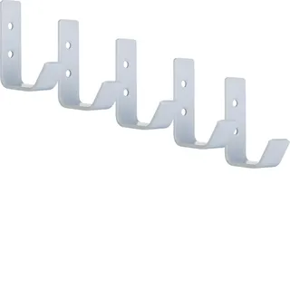 SOTECH 5 x Kleiderhaken Loxten 60 x 20 x 45 mm weiß, Garderobenhaken aus echt Edelstahl, Wandhaken mit 3 mm Materialstärke, Jackenhaken mit abgerundeten Kanten