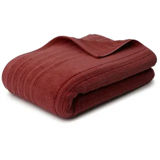 Gözze - Mailand Frottier-Saunatuch, Weich und saugfähig, 70% Bio-Baumwolle/30% Viskose (Bambus), Vegan, 80 x 200 cm - Karminrot