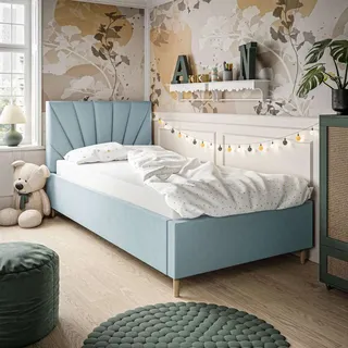 Gepolstertes Einzelbett AINA MINI 120/200 Jasmine 73 ohne Matratze
