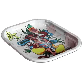 Black Leaf Rolling Tray Hanuman | Mixing Tray aus Metall | BAU-Unterlage 180x140x16mm | Metalltablett zum Bauen