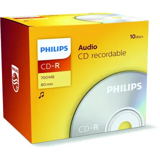 Philips CD-R Audio Rohlinge (700 MB / 80 Minuten, 10er Jewel Case)