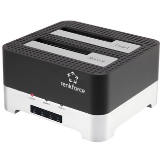 Renkforce RF-DOCKING-02 USB 3.2 Gen 1 (USB 3.0) SATA 6 Gb/s 2 Port Festplatten-Kopierstation 2.5 Zol