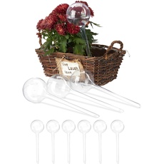 Bild Bewässerungskugeln, 10er Set, HxD: 28x8 cm, Durstkugeln für Blumen & Pflanzen, 250 ml, Kunststoff, transparent