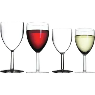 Mepal Kunststoff Rot- und Weißweingläser 4er Set - Rot, Weiß