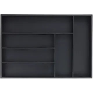 Relaxdays Besteckkasten Holz Bambus 43 x 5 x 30,5 cm Schwarz