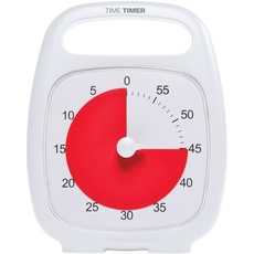Time JAC5030 Timer PLUS 60 Minute Visueller Analog-Timer (weiß) Optionaler aktustischer Alarm (Lautstärkeregler) Kein lautes Ticken; Zeitmanagement-Tool