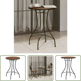 The Living Store Mosaik-Bistrotisch Terrakotta Ø50x70 cm Keramik - Orange