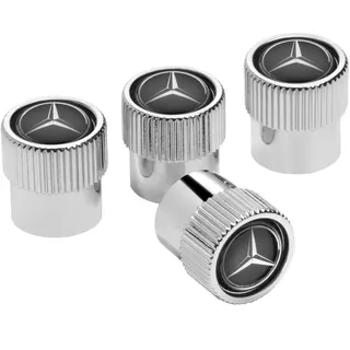 Mercedes-Benz Collection Ventilzierkappe | 4-teiliges Set | Kunststoff verchromt, schwarz