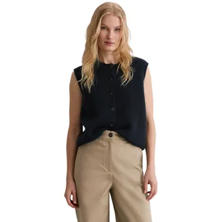 Strickweste MARC O'POLO, Damen, Gr. XL, deep night blau, Strick, Obermaterial: 73% Schurwolle, 18% Polyamid, 9% sonstige Fasern, slim fit normal, Rundhals, Westen Strickweste, slim fit, aus weichem Wolle-Mix