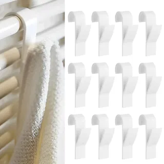 ASelected 12 Stück Handtuchhalter Heizkörper Haken für Rundheizkörper Haken Handtuchheizkörper ABS Haken Heizung Badheizkörper Mehrzweckhaken für Alle Standard Heizkörper(Weiß)