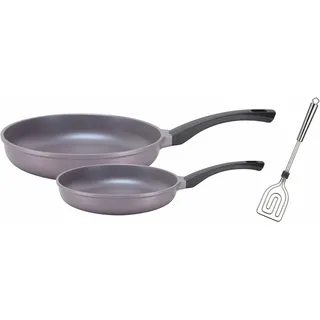 GSW Pfannen-Set »Rainbow« Aluminiumguss Set, 1x Bratpfanne Ø 24 cm, 1x Bratpfanne Ø 28 cm, 3 Stk. tlg. Induktion, grau