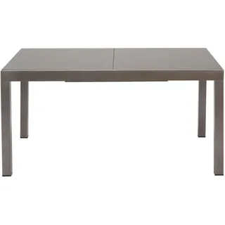 Gardenson Gartentisch , Braun , Metall, Glas , Uni , rechteckig , 89.5x75.5x150 cm , ausziehbar , Gartenmöbel, Gartentische, Gartentische ausziehbar