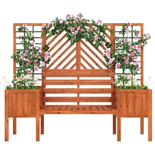 Komhtom Blumenkasten mit viel Platz,Braun Massivholz Tanne , Holz , Holz Optik , Rechteckig , 42x145x170 cm , Dekoration, Blumen & Blumentöpfe, Übertöpfe
