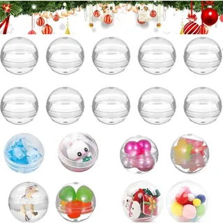 Defresit 100 Stück Acrylkugeln zum Befüllen von Weihnachtskugeln Transparent,Acryl-Bastelkugeln, Plastik-Lottokugel zum Krallen, Kaugummiautomaten-Eier, Spielzeug für die Gaming-Party,3.2cm