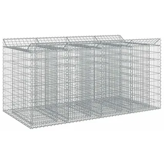 vidaXL Gabionen-Hochbeet 2 stk. 200 x 100 x 100 cm Verzinkter Stahl - Silber