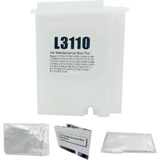 HEMEINY 1 Stück L3110 Wartungsbox kompatibel mit EcoTank ET2800 ET2812 ET2820 ET2821 ET2826 ET2880 ET4700 ET4800 ET2710 ET2711 ET2712 ET2714 ET2715 ET27200 ET2721 ET2726 Drucker, Resttintentank