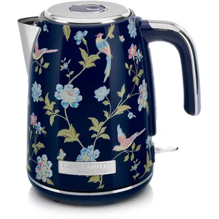 Laura Ashley Elveden Navy Kabelloser Elektrischer Wasserkocher von VQ. Edelstahl-Wasserkocher 1.7 Litern, Energieeffiziente 2,2 kW Schnellkochtechnologie mit Überhitzungsschutz