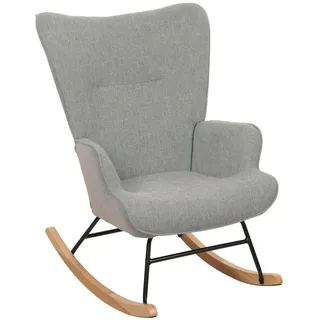 MCW Schaukelstuhl Grau, Grün , Holz , 69x92x86 cm , Wohnzimmer, Sessel, Schaukelstühle