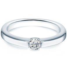 Trilani Damen-Ring/Verlobungsring/Spannring Sterling Silber rhodiniert Zirkonia weiß 60451022