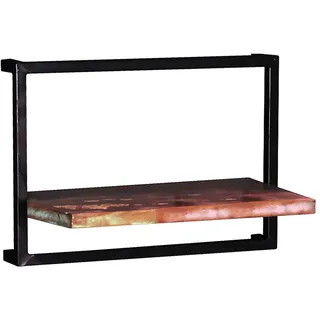 Wandregal 'Seaside', 1 Boden 50 cm Massivholz, Metall Recycletes Holz Shabby Chic