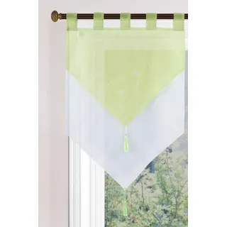 Gardinenbox Scheibengardine HxB 90x60 cm Apfelgrün »GERA« Zweilagig Voile Schlaufen Scheibenhänger Panneaux, 2023710
