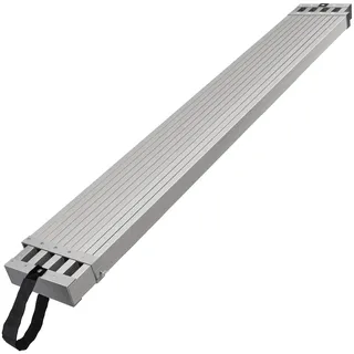Vevor Teleskop-Arbeitsplanke aus Aluminium, 2,4–3,9 m, 227 kg Tragkraft, 31,8 cm breites Aluminium-Gerüstbrett, Verlängerungs-Bühnenbrett mit rutschfester Plattform, Gerüstleiter-Zubehör