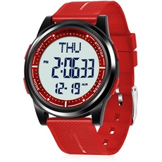 WIFORT Digital Herren Damen Uhren 5 ATM Wasserdicht Sport Armbanduhr mit Wecker Stoppuhr Countdown Duale Zeitzone, Ultradünn Weitwinkel Anzeige Digitaluhr für Jungen Mädchen