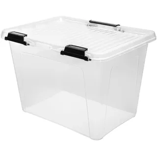 22x Scharnierbox 19L 38x28xH27cm Transparent Deckel Aufbewahrung Spielzeugkisten