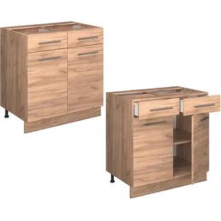 Vicco Schubladenschrank Fame-Line 80 x 82 x 60 cm Goldkraft Eiche/Anthrazit