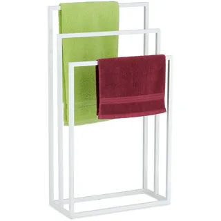 Relaxdays Handtuchständer freistehend Weiß 46x82,5x21 cm