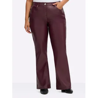 Bootcuthose SHEEGO, Damen, Gr. 52, Normalgrößen, rot (burgund), 100% Polyester, unifarben, Hosen Bootcuthose