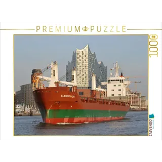 Calvendo Verlag GmbH Puzzle · Elandsgracht | Niederländischer Mehrzweckfrachter auf der Elbe im Hamburger Hafen... · 1000 Teile · Lege-Größe 64 × 48 cm · CALVENDO Puzzle