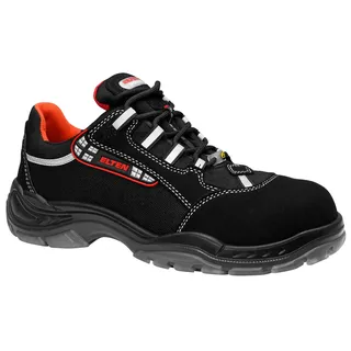 ELTEN SENEX ESD S2 Herren, Textil, Kunststoffkappe (leichter als Stahlkappe), leicht, sportlich, Schwarz/Rot, Größe: 46