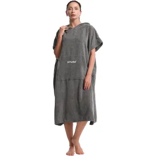 Hiturbo Surf Handtuch Poncho Umziehhilfe - Bath Towel for Herren und Damen,Changing Robe badeponcho Umkleidehilfe Surfen Strand Grau
