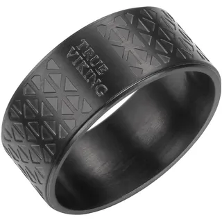 True Rebels Herren-Ring Edelstahl schwarz - Ring Muster Kelten Edelstahlring Männerschmuck