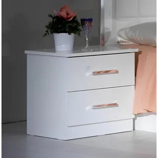 Design Nacht Tisch Konsole Metall Glanz Tische Konsolen Schlaf Zimmer Beistell - Weiß