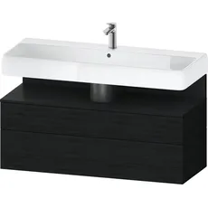 Duravit Qatego Waschtischunterbau, 1 Auszug und 1 Schublade, 1190x470x590mm, Nische Eiche Schwarz, QA4396016, Farbe: Eiche Schwarz/mit Nischenbeleuchtung