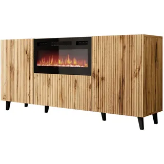 Mirjan24 Kommode Vamos 180 mit Kamin , Braun , Kunststoff , Holz Optik , Rechteckig,Rechteckig , 181x82x42 cm , Kleinmöbel, Kommoden, Sideboards